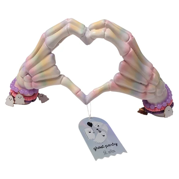 NEW Pastel Skeleton Heart Hands Kawaii Halloween Decor Summerween TikTok Viral - Picture 5 of 14